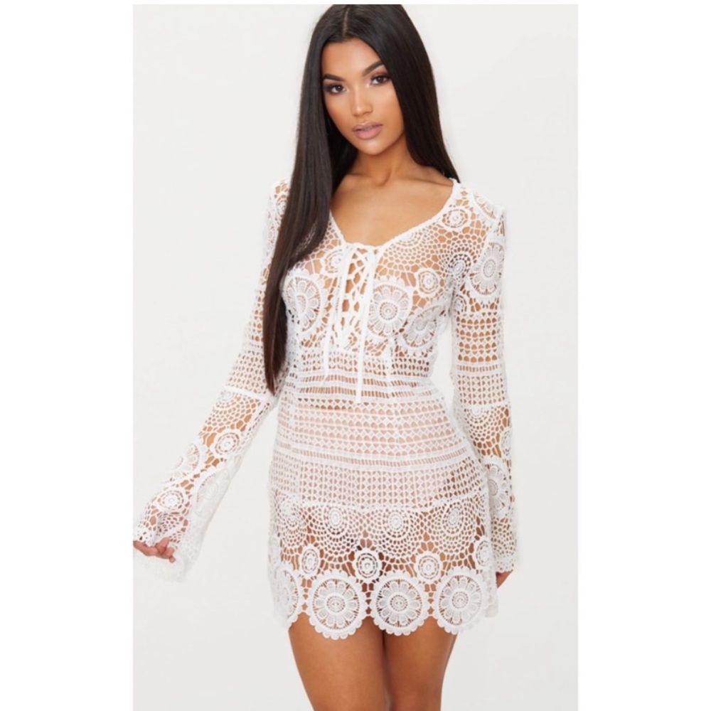 White Crochet Dress